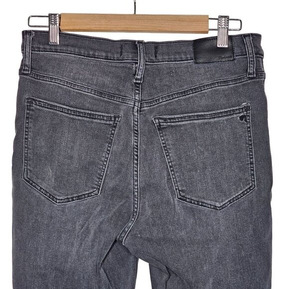 Madewell 9" Mid-Rise Skinny Jeans Raw Hem Dark Wash Denim Black Women 28 - Picture 3 of 12